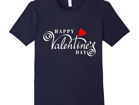 Happy Valentine s Day T-shirt with Cool Cursive Font & Heart Cheap