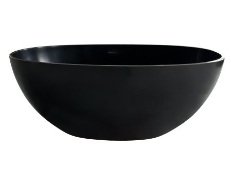 1400mm free standing artificial stone solid surface bathtub Matte Black on Sale