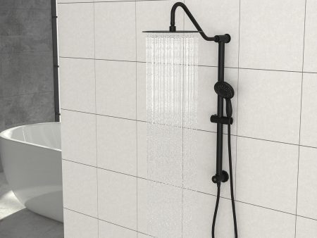 10 Inch Shower System with 5 Function Rain Hand Shower, 26.3  Slide Bar Shower Head Combo, Matte Black on Sale