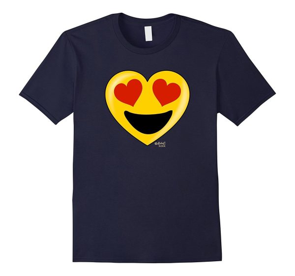 Emoji Heart Valentine s Day Shirt Heart Eyes Big Smile Kids Discount