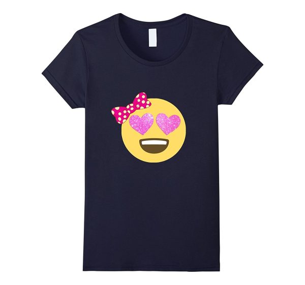 Emoji Shirt Glitter Heart Eyes Bow Valentines Day Shirt Kids Online Hot Sale