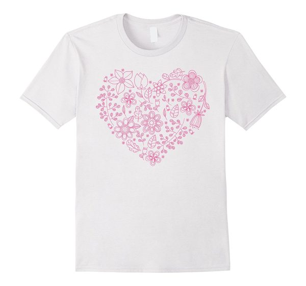 I Love you T shirt Floral Heart Saint Valentine s Day gift Supply