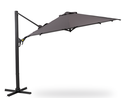 11 FT Cantilever Patio Umbrella, Round Outdoor Offset Umbrella with 360° Rotation & Tilt Adjustment without Base - Grey For Discount