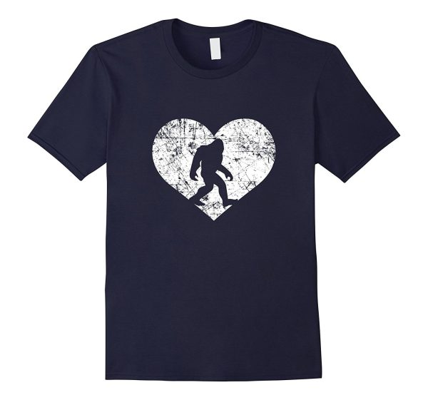 I Love Bigfoot Shirt  Funny Cute Sasquatch Yeti Heart Gift Discount