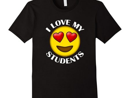 Teacher Emoji Hearts Love My Students Valentines Day T-Shirt Supply