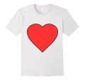 Red Heart Drawing T-Shirt Online Hot Sale