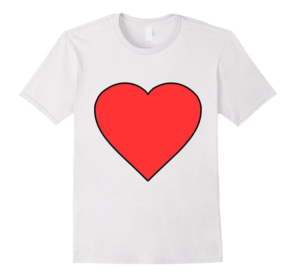 Red Heart Drawing T-Shirt Online Hot Sale