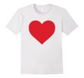 Short Sleeve Red Heart Valentine s Day Shirt Women Girls Top For Discount