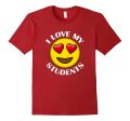 Teacher Emoji Hearts Love My Students Valentines Day T-Shirt Supply