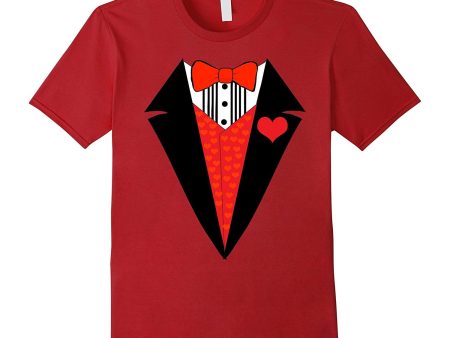 Valentine s Day Shirt For Boys Hearts Tuxedo Bow Tie Tee Supply