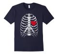 Valentine s Day Skeleton Ribcage With Heart T-Shirt Sale