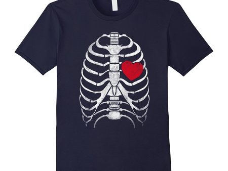 Valentine s Day Skeleton Ribcage With Heart T-Shirt Sale