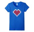 Gamer 8 Bit Distressed Heart Valentines Day Gift T-Shirt Discount