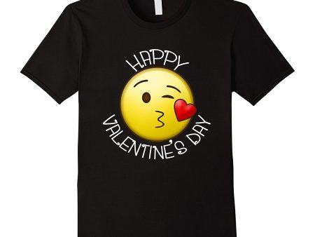 Cute Blow Kiss Heart Emoji Wink Happy Valentines Day T-Shirt Online Hot Sale