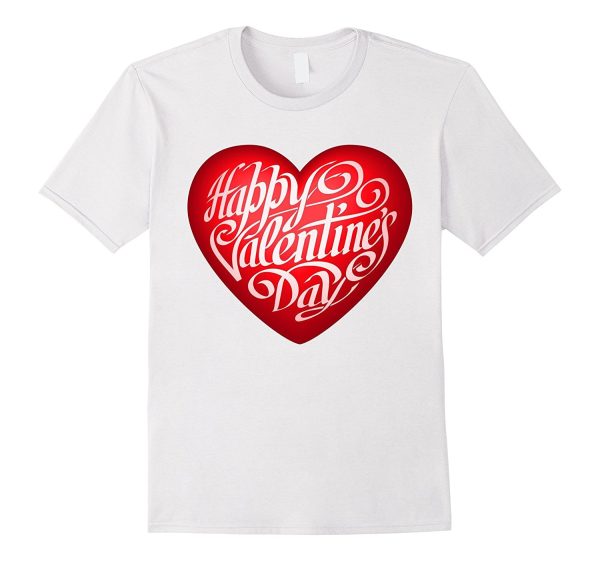 Happy Valentine s Day T-shirt with Big Heart for February 14 Hot on Sale