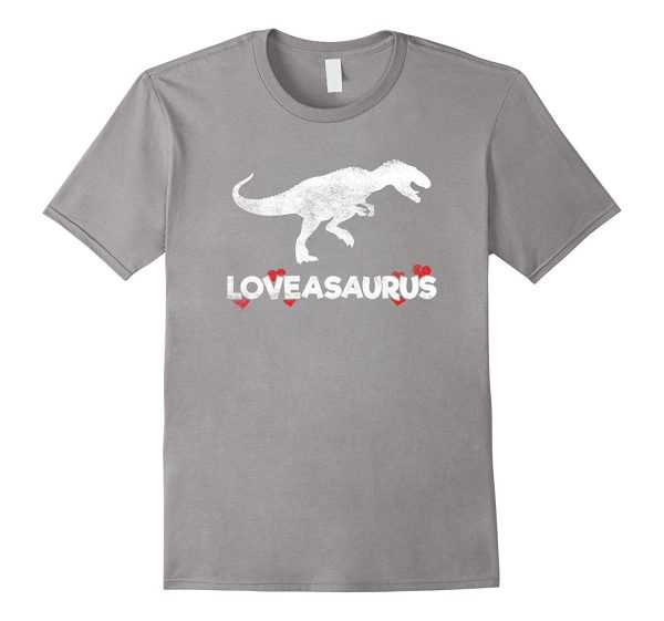 Loveasaurus Dinosaur Heart Valentines Day T-Shirt Boys Girls Discount