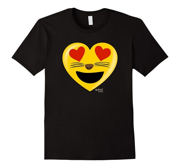 Emoji Heart Valentine s Day Shirt Cat Heart Emoji Shirt Fashion