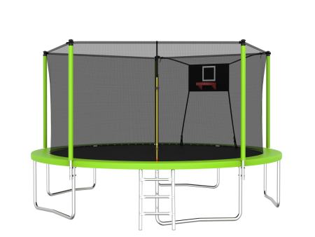 14FT Trampoline for Kids and Adults with Net, Outdoor Recreational Trampolines for Family For Sale