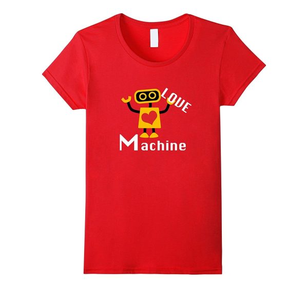 Cute Valentines Day T Shirt Love Machine Robot Gift for Boys For Cheap