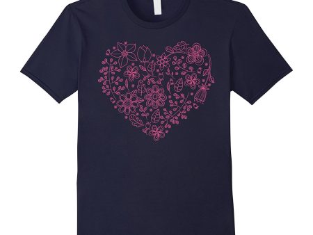 I Love you T shirt Floral Heart Saint Valentine s Day gift Supply