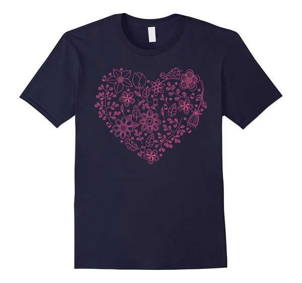 I Love you T shirt Floral Heart Saint Valentine s Day gift Supply