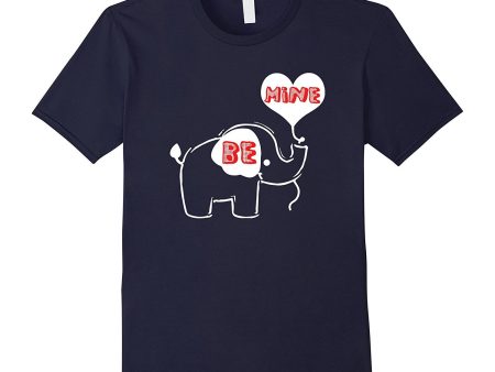 Cute Valentines Day Girls and Boys Be Mine Elephant T-Shirt Cheap