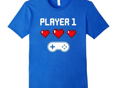 Player 1 T-shirt | Video Game Couples Shirt | Pixel Heart Sale