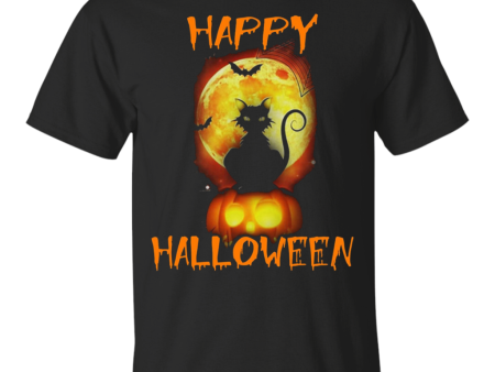 Happy halloween black cat T-shirt Hot on Sale