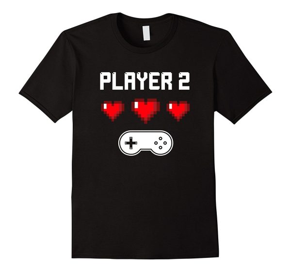 Player 2 T-shirt | Video Game Couples Shirt | Pixel Heart Online