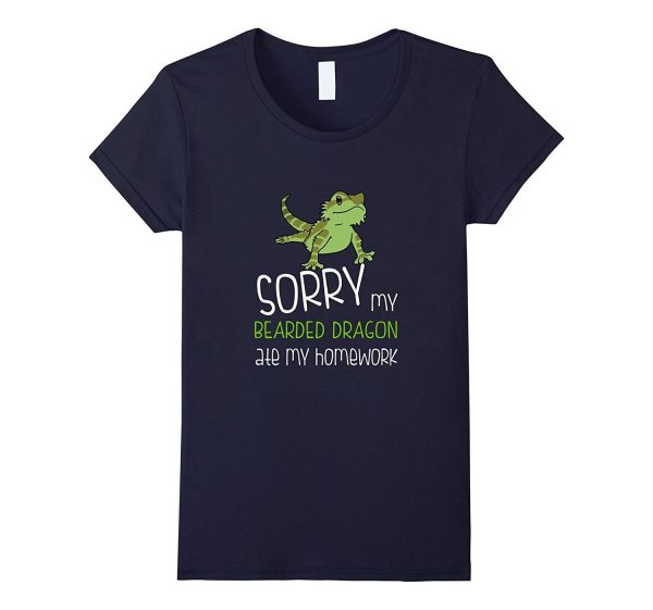 FUNNY BEARDED DRAGON T-SHIRT ATE HOMEWORK Student School For Discount