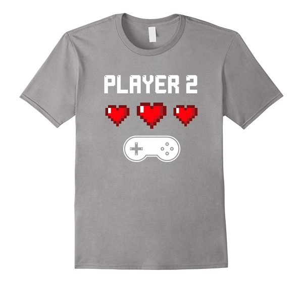 Player 2 T-shirt | Video Game Couples Shirt | Pixel Heart Online