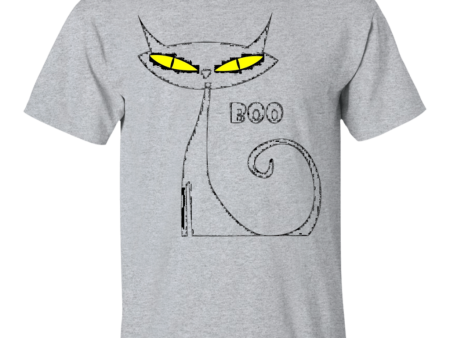 Halloween Black Cat Scary Eyes Boo t shirt on Sale