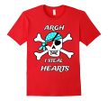 Valentines Day T Shirt Pirate Skull Heart Patch Hot on Sale